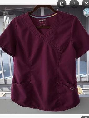 Scrubstar Scrub Top in Burgundy
